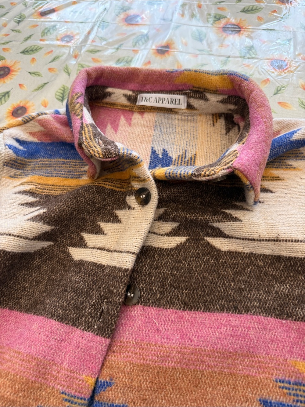 Southwestern Button-Front Women’s Cardigan Jacket - Multicolor - Picture 2 of 7